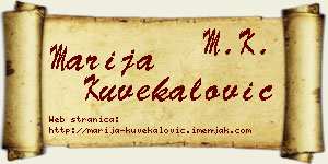 Marija Kuvekalović vizit kartica
